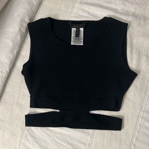 BCBGMaxAzria Black Cutout Crop Top
